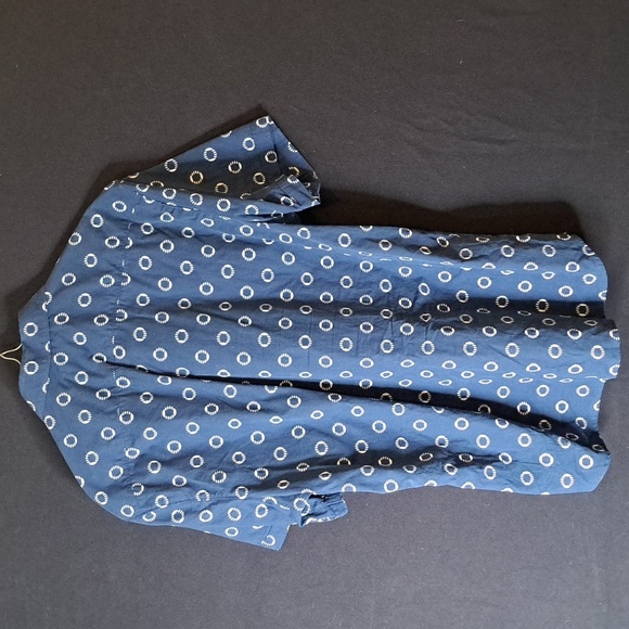 Michael Brandon Shirt Adult Large Blue White Geometric Camp Collared - Picture 4 of 6